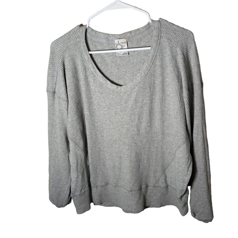 Offline By Aerie Thermal Waffle Pullover Top Women's XS Oversized Round Neck